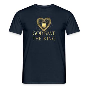 Couronnement du roi britannique Charles Angleterre Drapeau - T-shirt homme - marine - Devant - AI Model Male 178 light (178cm)