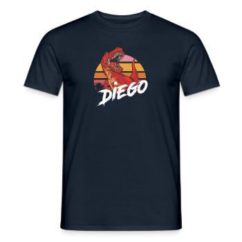 DIEGO - Beautiful boy name with T-REX Dino - Men's T-Shirt - navy - Front - AI Model Male 178 light (178cm)