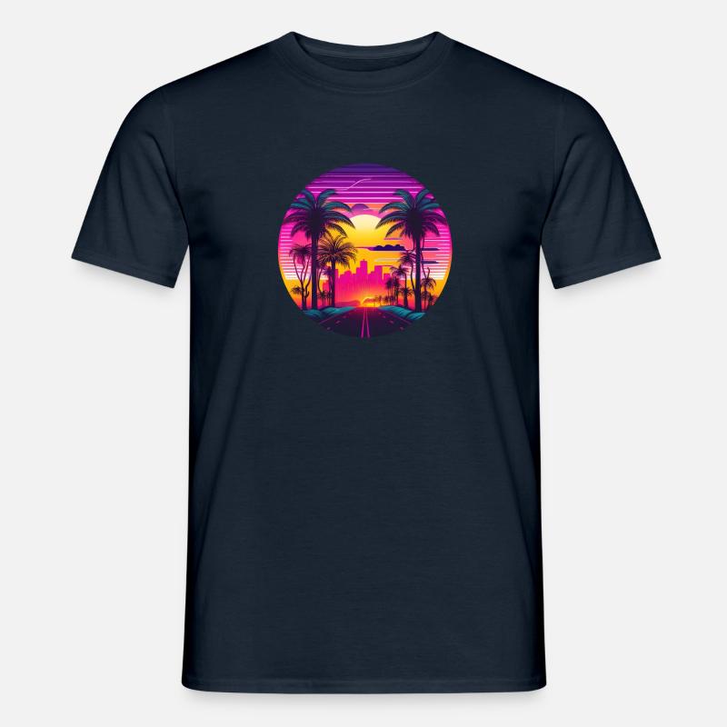Retrowave Synthwave 80s Design - Männer T-Shirt - Navy