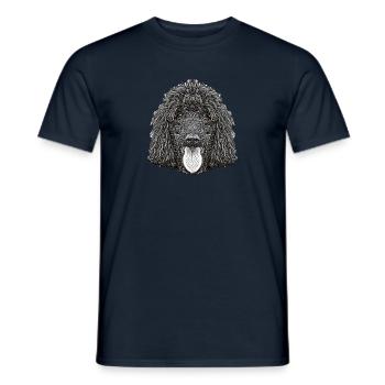 Standard Poodle Face - Men's T-Shirt - navy - Front - AI Model Male 178 light (178cm)