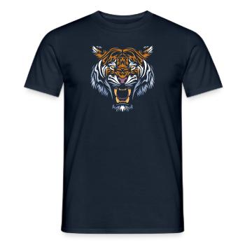 Tatouage de front de tigre - T-shirt homme - marine - Devant - AI Model Male 178 light (178cm)