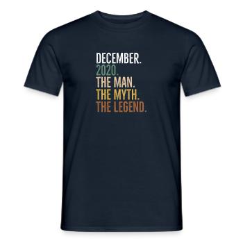 December 2020 The Man The Myth The Legend - Men's T-Shirt - navy - Front - AI Model Male 178 light (178cm)