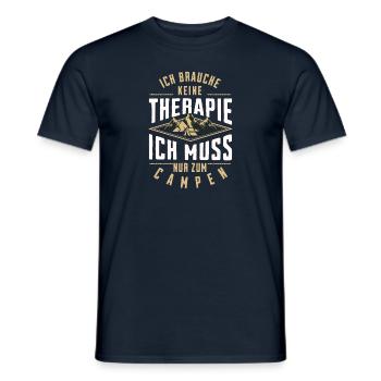 Keine Therapie nur Campen Wohnmobil Camping - Männer T-Shirt - Navy - Vorne - AI Model Male 178 light (178cm)