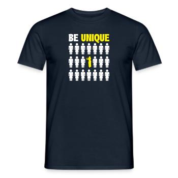 Transverse Flute, Be Unique, Funny Flutist - Männer T-Shirt - Navy - Vorne - AI Model Male 178 light (178cm)