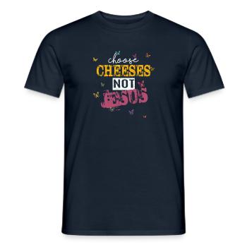 Choisissez des fromages - pas Jésus - T-shirt homme - marine - Devant - AI Model Male 178 light (178cm)