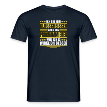 Herren Kein Klugscheisser bin Programmierer Spruch - Männer T-Shirt - Navy - Vorne - AI Model Male 178 light (178cm)