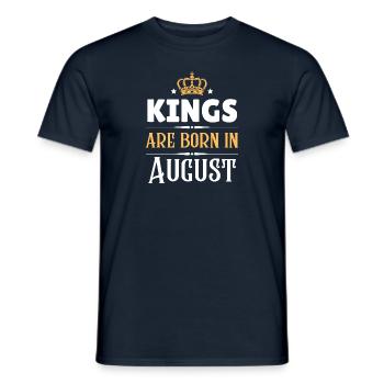 Kings are born in August - Men's T-Shirt - navy - Front - AI Model Male 178 light (178cm)