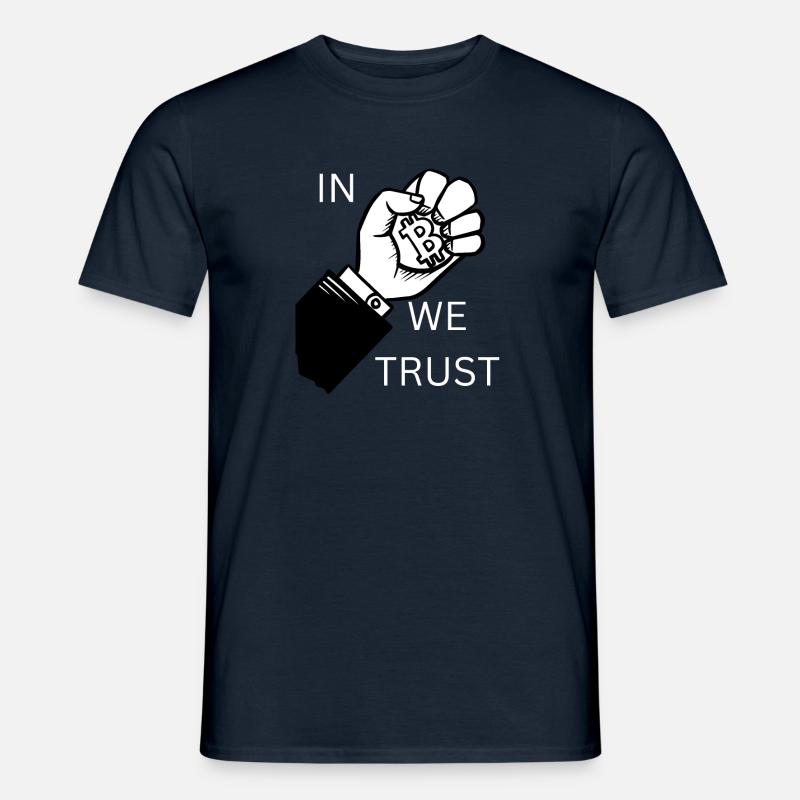 Faust In Bitcoin we Trust - Männer T-Shirt - Navy