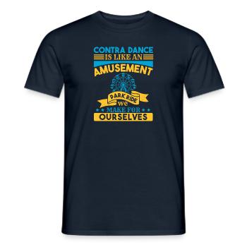 CONTRA DANCE AMUSEMENT PARK RIDE OURSELVES - Men's T-Shirt - navy - Front - AI Model Male 178 light (178cm)
