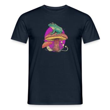 Frog On Mushroom - Men's T-Shirt - navy - Front - AI Model Male 178 light (178cm)