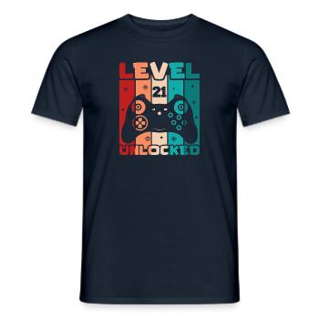 Level 21 Unlocked - Men's T-Shirt - navy - Front - AI Model Male 178 light (178cm)