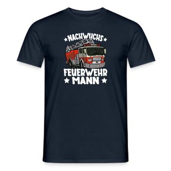 Kinder Junge Feuerwehr Nachwuchs Feuerwehrmann - Männer T-Shirt - Navy - Vorne - AI Model Male 178 light (178cm)