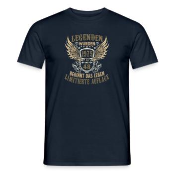 Geschenk zum 48. Geburtstag 1975 Legende Herren - Männer T-Shirt - Navy - Vorne - AI Model Male 178 light (178cm)