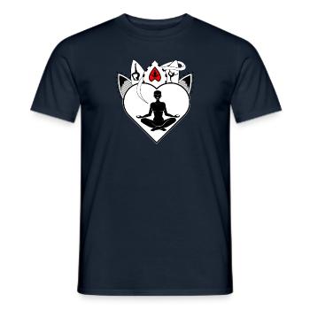 Für Yoga und Meditation schlägt mein Herz - Männer T-Shirt - Navy - Vorne - AI Model Male 178 light (178cm)