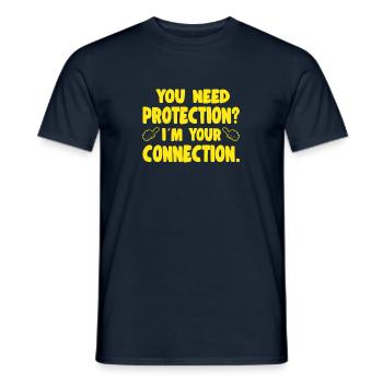 Vous avez besoin de protection dans votre idée cadeau de connexion - T-shirt homme - marine - Devant - AI Model Male 178 light (178cm)