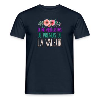 célébrer l'âge et la sagesse femmes, filles - T-shirt homme - marine - Devant - AI Model Male 178 light (178cm)