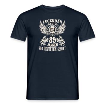89 Jahre Geburtstag Ehrentags Wiegenfest Sprüche - Männer T-Shirt - Navy - Vorne - AI Model Male 178 light (178cm)