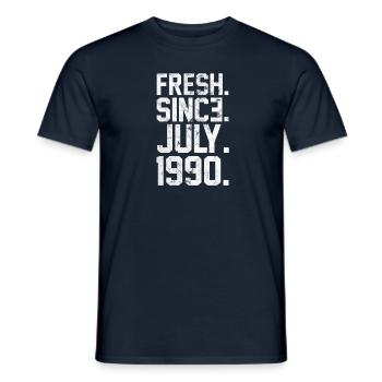 Juli 1990 Vintage - Männer T-Shirt - Navy - Vorne - AI Model Male 178 light (178cm)