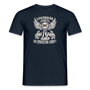 Legende 76 Jahre Geburtstags Shirt Sprüche Herren - Männer T-Shirt - Navy - Vorne - AI Model Male 178 light (178cm)