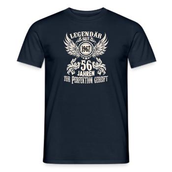 Eine Legende wird 56 Geburtstag Shirt zum Ehrentag - Männer T-Shirt - Navy - Vorne - AI Model Male 178 light (178cm)