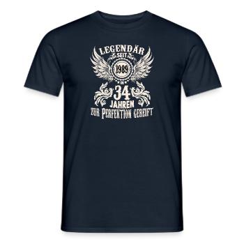 34 jährige Legende Geburtstag Outfit Sprüche - Männer T-Shirt - Navy - Vorne - AI Model Male 178 light (178cm)