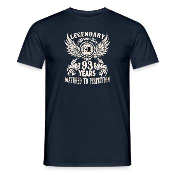 Vintage Birthday Shirt 93 Years Birthday retro - Men's T-Shirt - navy - Front - AI Model Male 178 light (178cm)