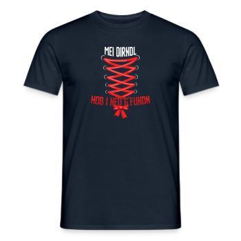 Dirndlersatz Schleife Mitte - Männer T-Shirt - Navy - Vorne - AI Model Male 178 light (178cm)