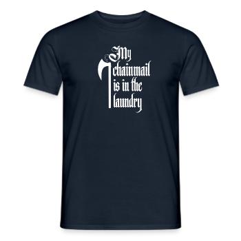 My chain mail is in the lingerie Buhurt Ritter - Men's T-Shirt - navy - Front - AI Model Male 178 light (178cm)