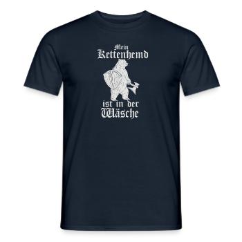 Kettenhemd ist in der Wäsche Buhurt Ritter Hema - Männer T-Shirt - Navy - Vorne - AI Model Male 178 light (178cm)
