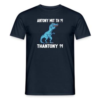Anthony Namen Shirt lustiges Trex Meme Überbiss - Männer T-Shirt - Navy - Vorne - AI Model Male 178 light (178cm)