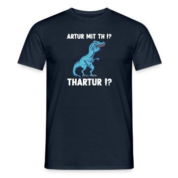 Arthur Meme T-Rex Dinosaurier Artur Namens - Männer T-Shirt - Navy - Vorne - AI Model Male 178 light (178cm)
