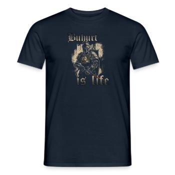 Buhurt Is Life Ritter Turnier Tjost HEMA Krieger - Männer T-Shirt - Navy - Vorne - AI Model Male 178 light (178cm)