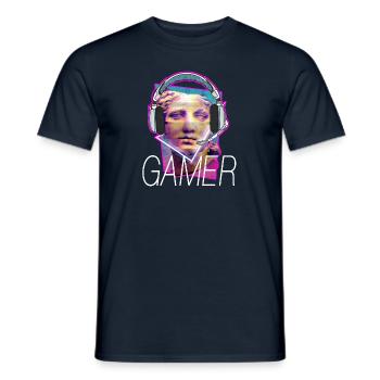 Gamer Video Games Console Gaming Birthday Gaming - Men's T-Shirt - navy - Front - AI Model Male 178 light (178cm)