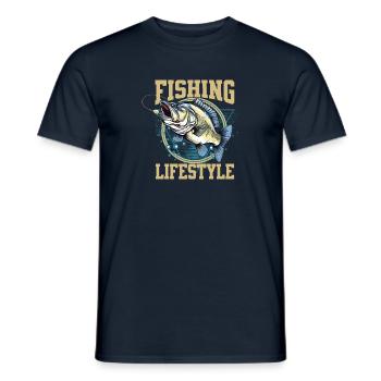 Fishing Lifestyle - Men's T-Shirt - navy - Front - AI Model Male 178 light (178cm)