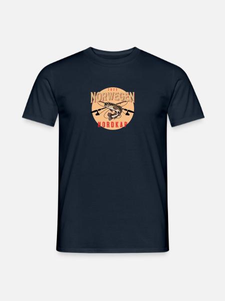 Angelurlaub Angeltour in Norwegen Nordkap - Männer T-Shirt - Navy
