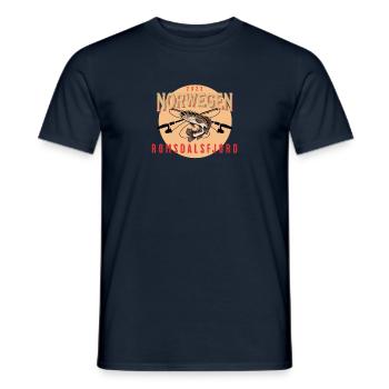 Angelurlaub Angeltour in Norwegen Romsdalsfjord - Männer T-Shirt - Navy - Vorne - AI Model Male 178 light (178cm)