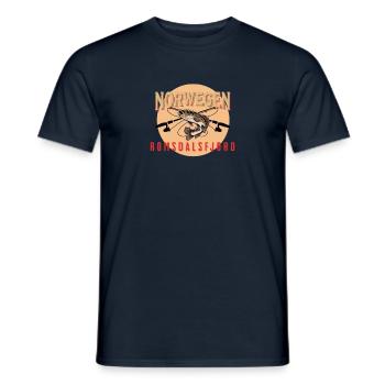 Angelurlaub Angeltour in Norwegen Romsdalsfjord - Männer T-Shirt - Navy - Vorne - AI Model Male 178 light (178cm)