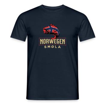 Angelurlaub Angeltour in Norwegen Smøla - Männer T-Shirt - Navy - Vorne - AI Model Male 178 light (178cm)
