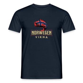 Angelurlaub Angeltour in Norwegen Vikna - Männer T-Shirt - Navy - Vorne - AI Model Male 178 light (178cm)