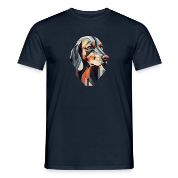 Hund - stylish, modern, abstrakt - Hundekunst - Männer T-Shirt - Navy - Vorne - AI Model Male 178 light (178cm)