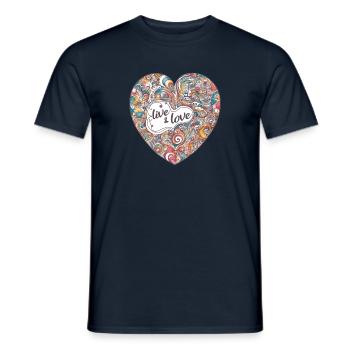 Buntes Herz - vivre et aimer - T-shirt homme - marine - Devant - AI Model Male 178 light (178cm)