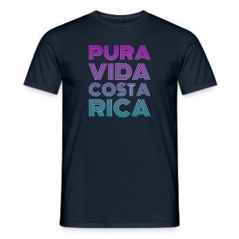 Pura Vida Costa Rica - T-shirt homme - marine - Devant - AI Model Male 178 light (178cm)