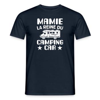 Mamie reine du camping car cadeau noel anniversair - T-shirt homme - marine - Devant - AI Model Male 178 light (178cm)