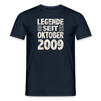 Oktober 2009 Legende seit 14 Jahren Mann Frau - Männer T-Shirt - Navy - Vorne - AI Model Male 178 light (178cm)