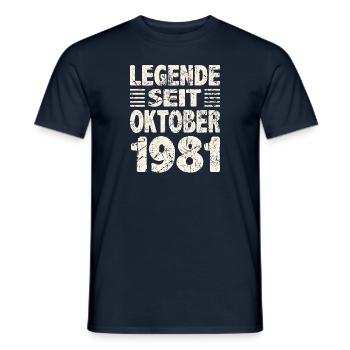 Oktober 1981 Legende seit 42 Jahren Mann Frau - Männer T-Shirt - Navy - Vorne - AI Model Male 178 light (178cm)