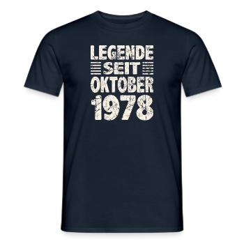 Oktober 1978 Legende seit 45 Jahren Mann Frau - Männer T-Shirt - Navy - Vorne - AI Model Male 178 light (178cm)