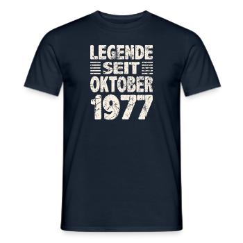 Oktober 1977 Legende seit 46 Jahren Mann Frau - Männer T-Shirt - Navy - Vorne - AI Model Male 178 light (178cm)