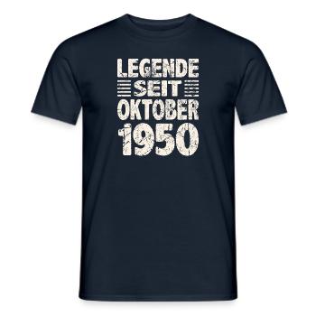 Oktober 1950 Legende seit 73 Jahren Mann Frau - Männer T-Shirt - Navy - Vorne - AI Model Male 178 light (178cm)
