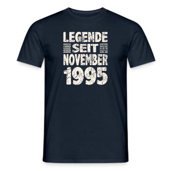 November 1995 Legende seit 28 Jahren Mann Frau - Männer T-Shirt - Navy - Vorne - AI Model Male 178 light (178cm)