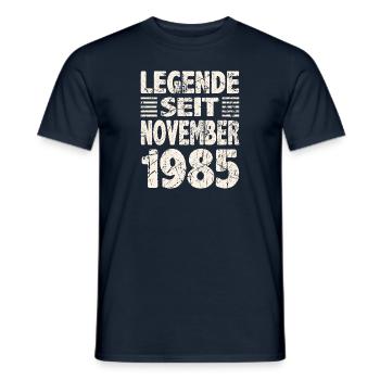 November 1985 Legende seit 38 Jahren Mann Frau - Männer T-Shirt - Navy - Vorne - AI Model Male 178 light (178cm)